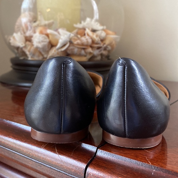 Halogen Black Leather Pointed Toe Slip On Flat Shoes Size 8 - Picture 6 of 14